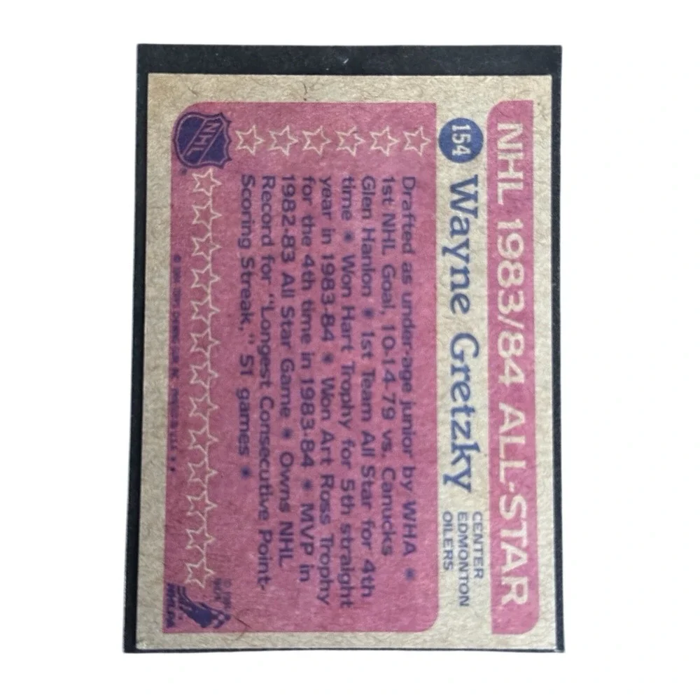 1984-85‎ Topps Wayne Gretzky #154 Ungraded Near Mint NHL Hockey Card